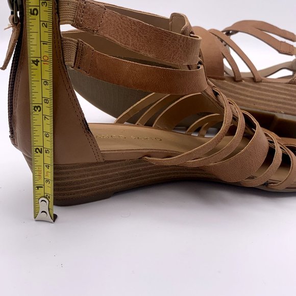 Franco Sarto Uzeta Sandals Cognac Gladiator Wedge Size 8 - Picture 13 of 14